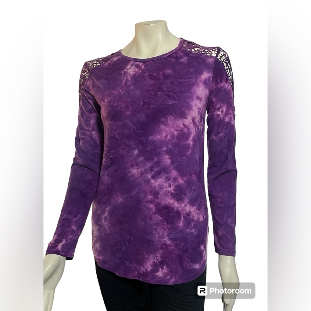 Earth Yoga Tie Dy Organic Cotton Blend Top Sz Med